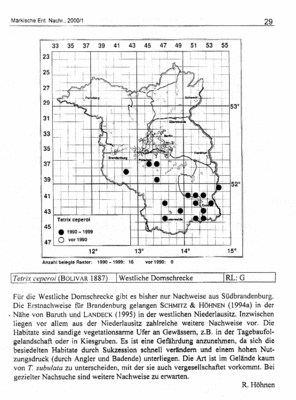 Kartierungsstand 2000 Tetrix ceperoi